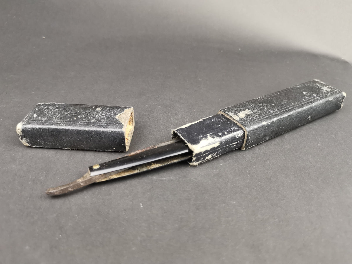 Antique Straight Razor in Original Box Case Made in USA Vintage Late 1