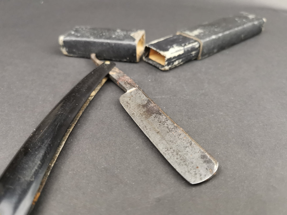 Antique Straight Razor in Original Box Case Made in USA Vintage Late 1