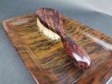 Load image into Gallery viewer, Vintage Celluloid Vanity Tray and Hair Brush Hairbrush Set Early 1900&#39;s Made in England
