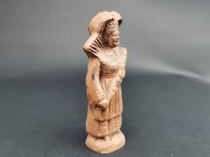 Antique French Lady Sculpture Figurine Terracotta Pottery Statue Victorian Late 1800's Original