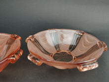Load image into Gallery viewer, Vintage Pink Depression Glass Bowl Dish Set of 2 Bowls Dishes Dessert Ice Cream Serving Art Deco 1920&#39;s - 1930&#39;s Original
