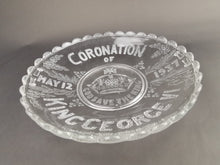 Load image into Gallery viewer, Vintage Clear Glass Bowl British Royalty King George VI Coronation Memorabilia Souvenir May 12 1937 God Save the King Commemorative
