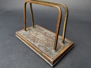 Antique Letter Rack Holder Brass Victorian Late 1800's - Early 1900's