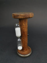 Load image into Gallery viewer, Antique Wooden Spool Hourglass Timer Glass and Wood
