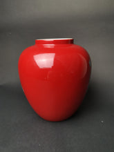 Load image into Gallery viewer, Vintage Horse Vase Red and White Ceramic Pottery Made in England Crown Devon Art Deco
