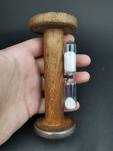 Load image into Gallery viewer, Antique Wooden Spool Hourglass Timer Glass and Wood
