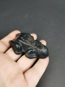 Antique Cast Iron Metal Frog Paperweight Figurine Early 1900's