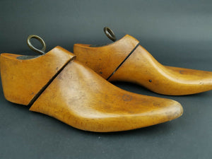 Antique Wooden Shoe or Boot Last Molds Comet Shoe Tree Wood and Metal Cobblers Victorian Late 1800's Original Left and Right Adjustable