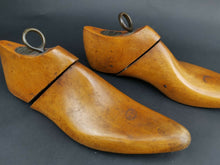 Load image into Gallery viewer, Antique Wooden Shoe or Boot Last Molds Comet Shoe Tree Wood and Metal Cobblers Victorian Late 1800&#39;s Original Left and Right Adjustable
