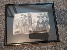 Load image into Gallery viewer, Antique Victorian Ladies Fashion Print Lithograph Framed Black and White
