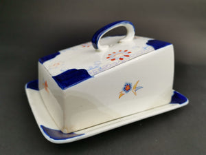 Vintage Cheese or Butter Dish Ceramic Pottery Art Deco 1920's Original Made in England