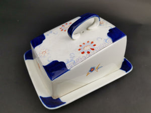 Vintage Cheese or Butter Dish Ceramic Pottery Art Deco 1920's Original Made in England