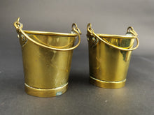 Load image into Gallery viewer, Vintage Pail Buckets Miniature Brass Metal Set of 2 Pair Early 1900&#39;s Made in England

