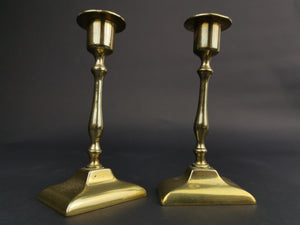 Antique Candlesticks Pair Candle Holders Set of 2 Pair Solid Brass Late 1800's - Early 1900's Original