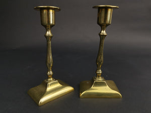 Antique Candlesticks Pair Candle Holders Set of 2 Pair Solid Brass Late 1800's - Early 1900's Original