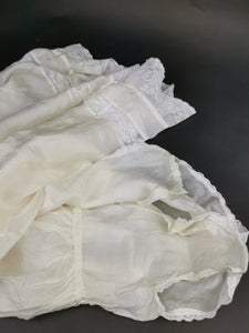 Antique Silk and Lace Baby's Dress Late 1800's Victorian Original 6 - 12 months Cream Beige Summer Sleeveless