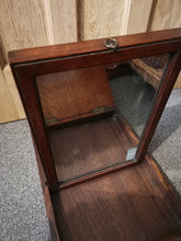 Load image into Gallery viewer, Antique Campaign Mirror Shaving Vanity Makeup Travelling Folding Stand in Wood Wooden Case Box 1800&#39;s Original
