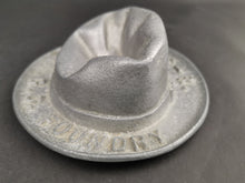 Load image into Gallery viewer, Vintage Silver Aluminum Metal Men&#39;s Hat Miniature Sculpture Figurine Model Welwyn G.C. Foundry Advertising 1930&#39;s Original Advertisement
