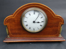 Load image into Gallery viewer, Antique Wooden Mantle Mantel Clock Inlaid Wood Early 1900&#39;s Original
