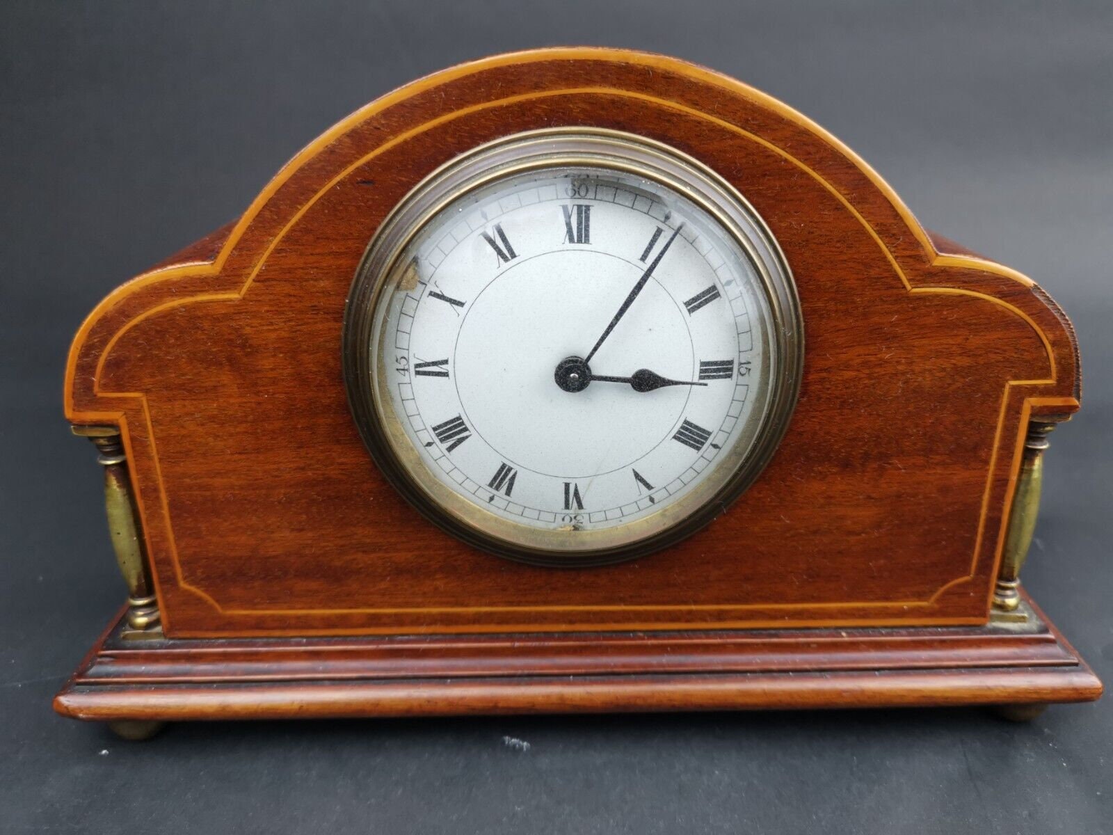 A Small Edwardian Inlaid Mantle Clock
