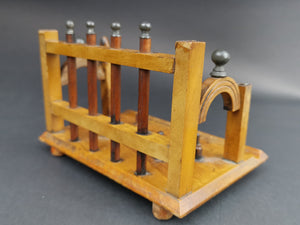 Antique Fountain Pen or Thread Spool and Needle Holder Stand 1800's Original Wooden