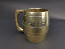 Load image into Gallery viewer, Vintage Silver Plate and Brass Metal Ribbed Tankard Cup Mug Stein 1920&#39;s Signed Hand Made Original Art Deco
