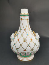 Load image into Gallery viewer, Antique Bottle Vase French Parian Porcelain  with Lady Faces Late 1800&#39;s - Early 1900&#39;s Original Hand Painted White Coral Gold Turquoise
