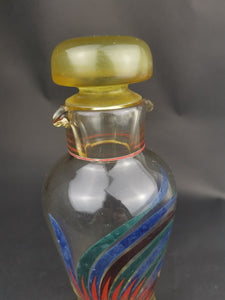 Vintage Cocktail Shaker Bottle Pourer Hand Painted Glass Art Deco 1920's Original