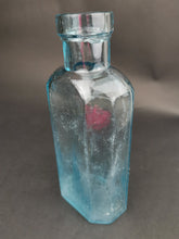 Load image into Gallery viewer, Antique Blue Glass Bottle Victorian Original Large 8 Inch
