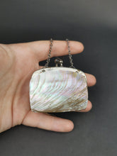 Load image into Gallery viewer, Antique Mother of Pearl Shell Sovereign Coin Purse with Chain Link Top Handle Victorian Original 1800&#39;s
