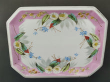 Load image into Gallery viewer, Antique Vanity Tray Victorian Late 1800&#39;s Ceramic Porcelain Hand Painted with Flowers Decorative
