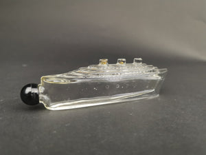 Vintage Novelty Perfume Bottle Glass Ship Figural 1940's - 1950's Original Rare and Unusual