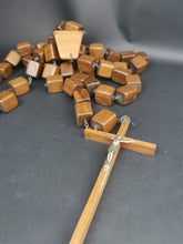 Load image into Gallery viewer, Vintage Huge Monk&#39;s Rosary Beads and Crucifix Cross Wood Wooden Very Large
