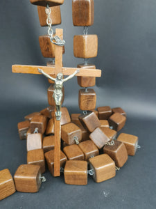 Vintage Huge Monk's Rosary Beads and Crucifix Cross Wood Wooden Very Large