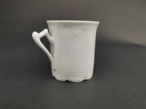 Antique Children's Tea Cup Mug with Boy and Girl Victorian Original Late 1800's Ceramic Bisque Porcelain