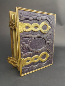 Antique Photo Album Leather and Brass Metal Victorian Original 1800's for Pictures Photographs