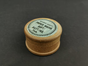 Antique Papier Mache Boot Buttons in Original Wooden Box Round Wood Lot Set of 14 Victorian 1800's with Original Label