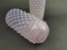 Load image into Gallery viewer, Vintage Pink Hobnail Glass Vases Set Pair of 2 Mid Century
