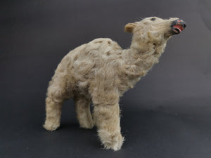 Antique Camel Toy Animal Figurine with Glass Eyes Early 1900's - 1920's Stuffed Animal