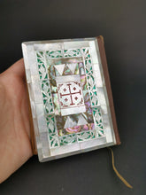 Load image into Gallery viewer, Vintage Red Letter New Testament Bible with Carved Mother of Pearl and Abalone Shell Front and Back Cover and Leather Spine 1940&#39;s Original
