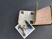 Load image into Gallery viewer, Vintage Miniature Autograph Book Black Leather with Original Poems Poetry Writing Signatures Etc. 1930&#39;s Original and Photo of Owner
