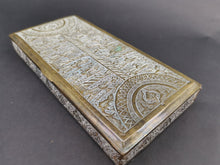 Load image into Gallery viewer, Antique Jewelry or Trinket Box Hand Hammered Brass Relief Ornate Box Late 1800&#39;s - Early 1900&#39;s Original
