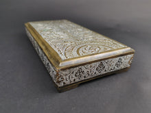 Load image into Gallery viewer, Antique Jewelry or Trinket Box Hand Hammered Brass Relief Ornate Box Late 1800&#39;s - Early 1900&#39;s Original
