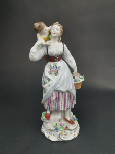 Antique Mother and Child Figurine Sitzendorf Porcelain Germany Dresden Statue Ornament German