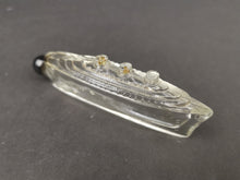 Load image into Gallery viewer, Vintage Novelty Perfume Bottle Glass Ship Figural 1940&#39;s - 1950&#39;s Original Rare and Unusual
