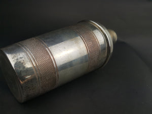 Vintage Cocktail Shaker Art Deco Silver Plated Metal with Measure Measuring Top Lid 1920's - 1930's Made in England