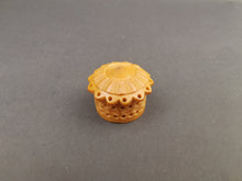 Load image into Gallery viewer, Antique Hand Carved Coquilla Nut Seed Pill Box or Ring Box Late 1800&#39;s Original Victorian
