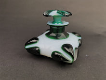 Load image into Gallery viewer, Antique Perfume Scent Bottle Emerald Green and White Milk Art Glass Early 1900&#39;s Original
