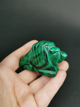 Load image into Gallery viewer, Vintage Green Malachite Stone Lion Figurine Statue Carving Hand Carved Original
