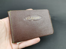 Load image into Gallery viewer, Vintage Miniature Autograph Book Brown Leather with Original Poems Poetry Writing Signatures Etc. 1940&#39;s Original
